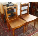 Set of six 19th c. elm & ash dining chairs