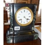 Edwardian slate & marble mantle clock