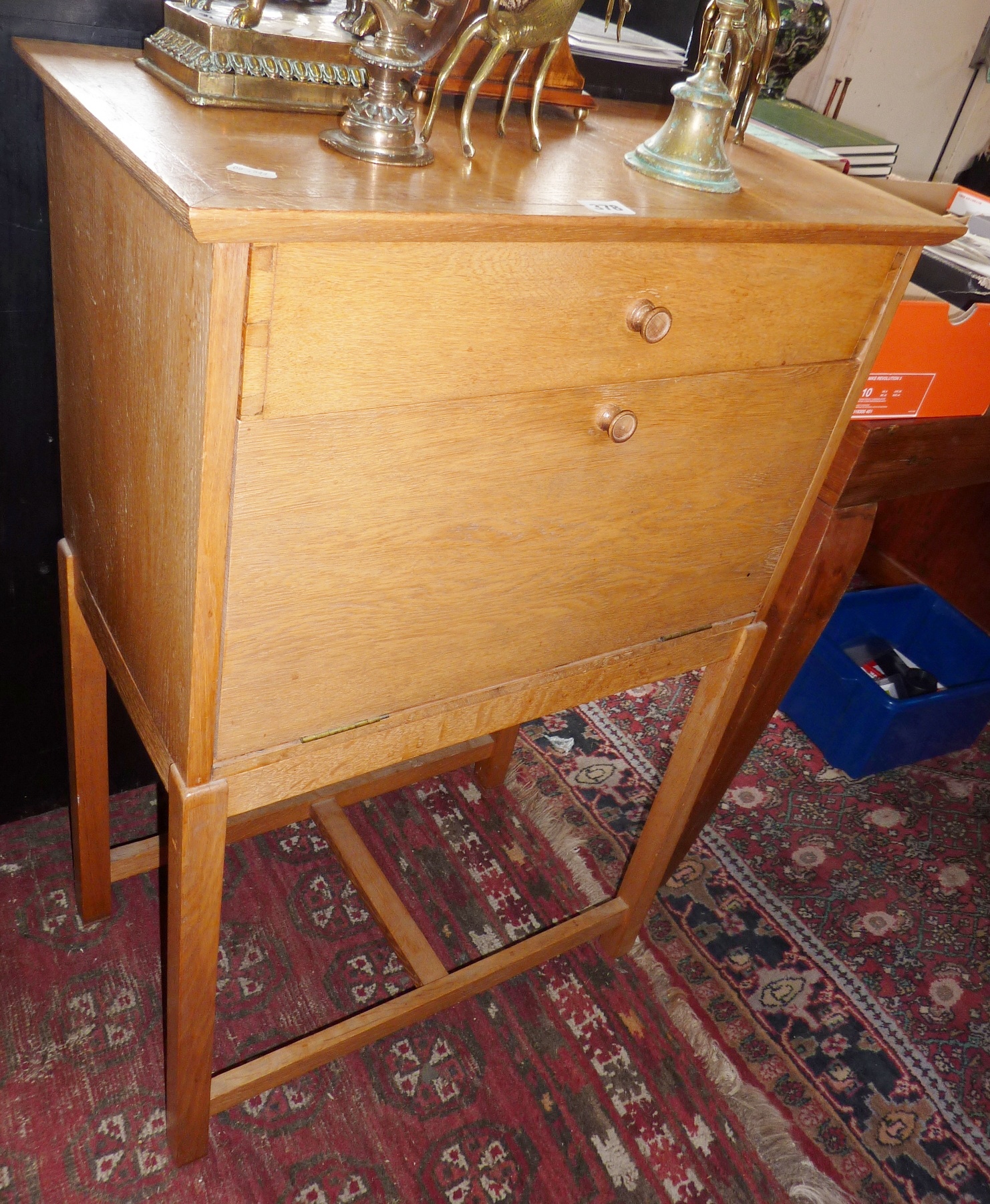 Light oak desk cupboard with drawer