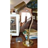 Victorian adjustable brass magnifying viewer on stand