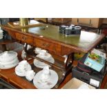 Leather-topped coffee table