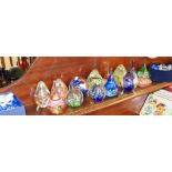 Collection of glass paperweights (14), and boxed sets of crystal & angel glass ornaments