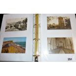 Postcard album of forty two Bridport & West Bay postcards