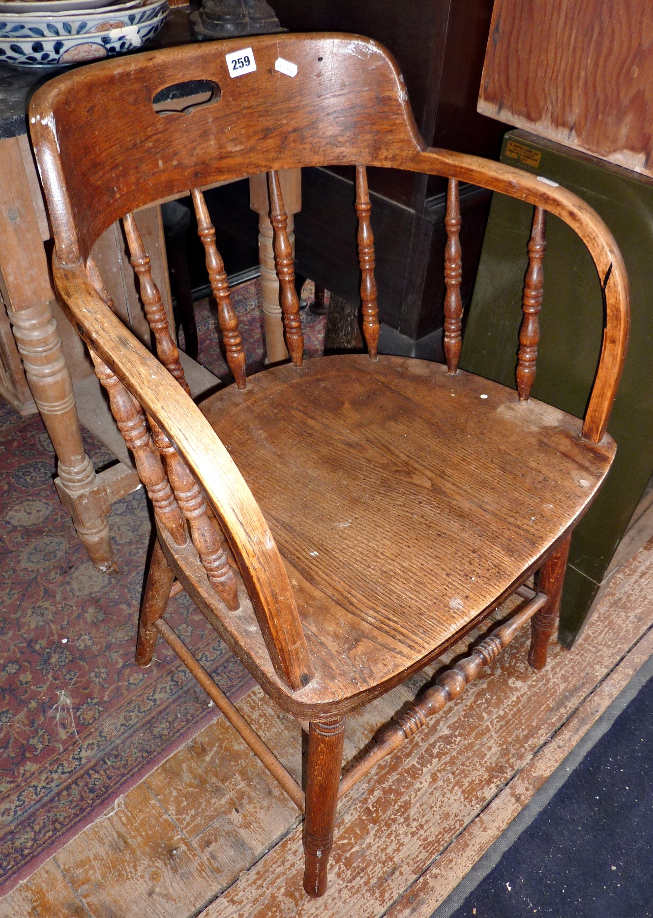 Edwardian oak office armchair