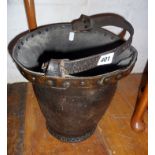 Old leather fire bucket