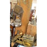 Brass hanging doorbell, and other brassware etc