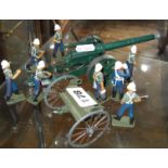 Dorset Model Soldiers - diecast Boer War Royal Marines, with Britains Naval gun & limber