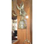 Large ornate brass door bell