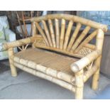 Heavy bamboo garden bench