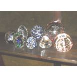 Collection of eight various glass paperweights
