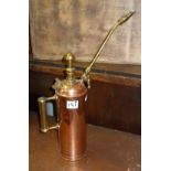 Victorian copper & brass sprayer with brass maker's label for Southon & Co of Leadenhall Street,