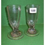 Two 18th c. lead crystal ale glasses
