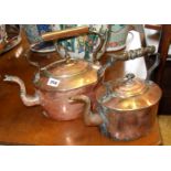 Two Victorian copper kettles