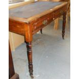 Victorian mahogany two-drawer writing table