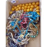 Assorted costume jewellery & beads