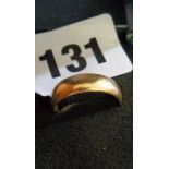 18ct gold wedding band with inner inscription "J.C. & M.P. 6.8.15"