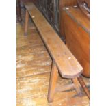 Long narrow Victorian school bench (7ft long)