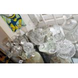 Assorted 18th c. & later drinking glasses etc, including lead crystal etched port glasses, nips,