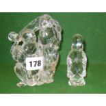 Two Chinese carved rock crystal figures