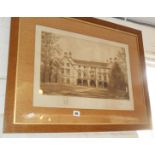 A Robert FARREN (1832-1910) etching of the Pepys Library at Magdalen College Oxford, signed in