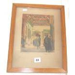 Colour print of Tunis souk by Jeanne THIL (1887-1968), signed