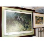 Large signed David Shepherd colour print of "The Mountain Gorillas of Bwanda", and another David