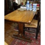 Old oak refectory table, 5ft 5ins long x 2ft wide