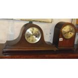 Two 1930s wood-cased mantle clocks
