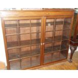 Edwardian mahogany bookcase having two glazed doors