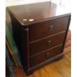 Small three-drawer bedside chest