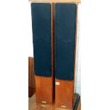 Pair of tall retro Tannoy speakers in teak cases