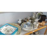 Assorted china including a Coalport coffee service, a cress dish & a studio pottery jug & goblet