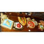 Collection of Naval ship's mess plaques on wooden mounts (15)