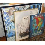 Four various Art Exhibition posters, c.1990s, framed
