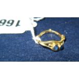 18ct gold Art Nouveau-style ladies ring set with sapphires