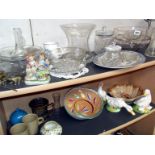 Shelf of assorted glassware