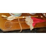 Victorian ladies parasol in bamboo carrying case (A/F), and another parasol