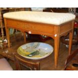 Edwardian inlaid satinwood duet piano stool