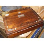 19th c. inlaid rosewood writing slope