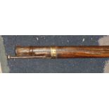 18/19th c. Indian 'Toradar' matchlock musket, 64" long, with decorated stock and the iron barrel