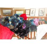 Vintage clothing - collection of assorted 1970s designer scarves, fabrics, and a pair of Fernando