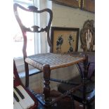 Regency rosewood bedroom chair with original canework seat