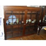 Edwardian mahogany bookcase having two glazed doors