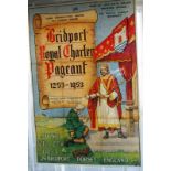 Rare colour poster for Bridport Royal Charter Pageant 1953, designed by F.G. Biles, together with