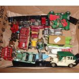 Diecast Johilco fire engine with firemen and ladder and a collection of Models of Yesteryear cars