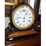 A walnut library mantle clock, French movement, c.1890