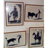 Four Picasso monotone photoprints of Bullfighters & Picadors from the 1959 series