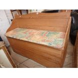 Pine bench with storage