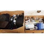 Four boxes of assorted cameras & accessories