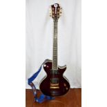 Guitar: Fernandes Monterey Les Paul copy, with Seymour Duncan pickup & sustainer, Wine Red Satin,